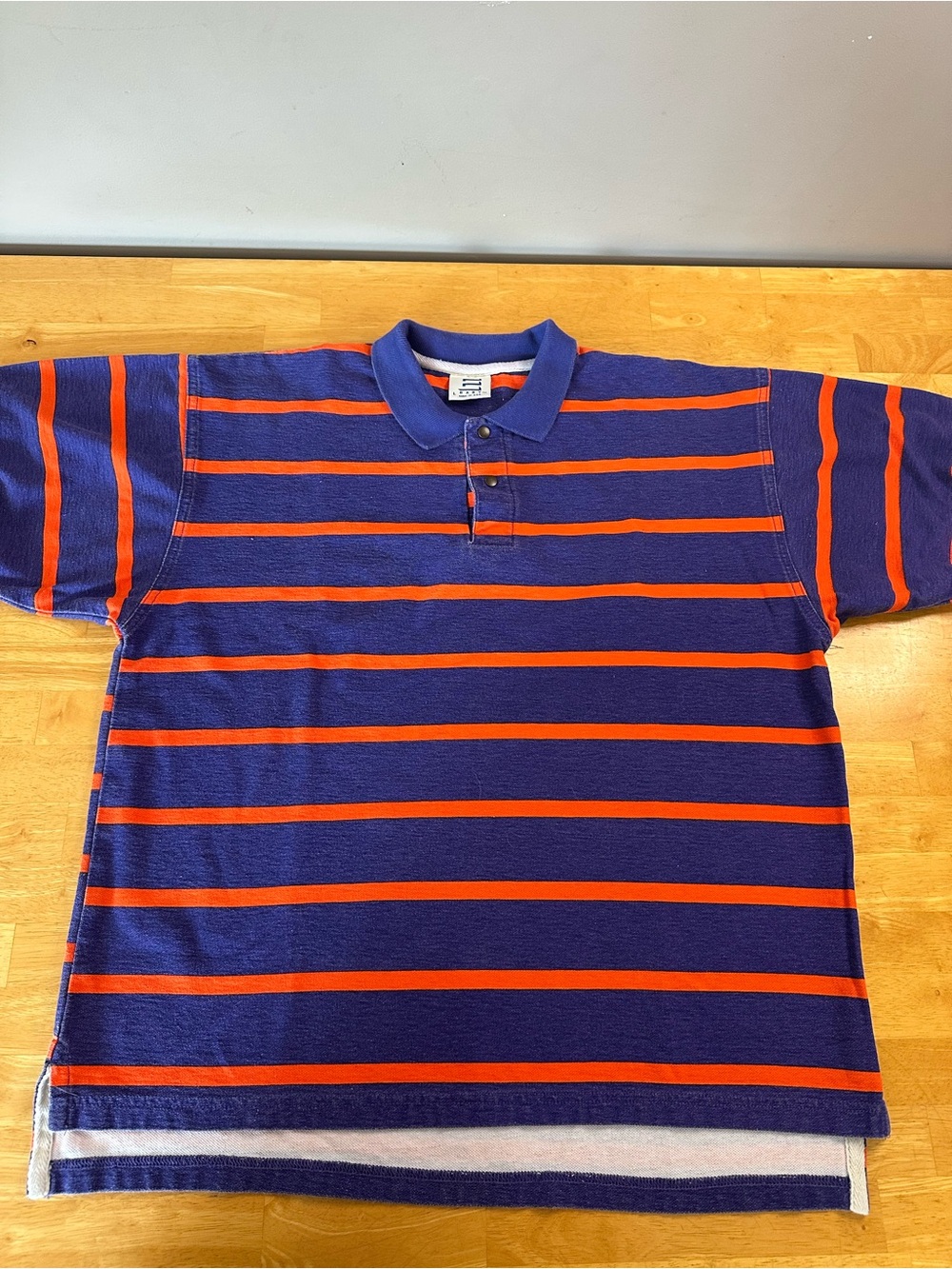 Vintage 90s Bugle Boy Easy Striped Polo Shirt Made in USA Large
